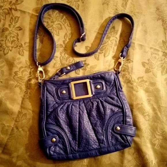 Black Rivet Handbags - Black Rivet Royal Blue Medium Size Leather Crossbody Purse